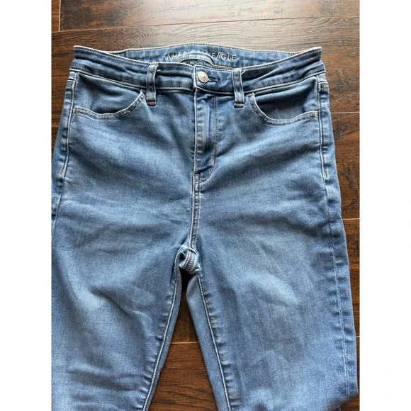 American Eagle High Rise Jegging Jeans Women 10 Regular Next Level Stretch Denim - Picture 3 of 6